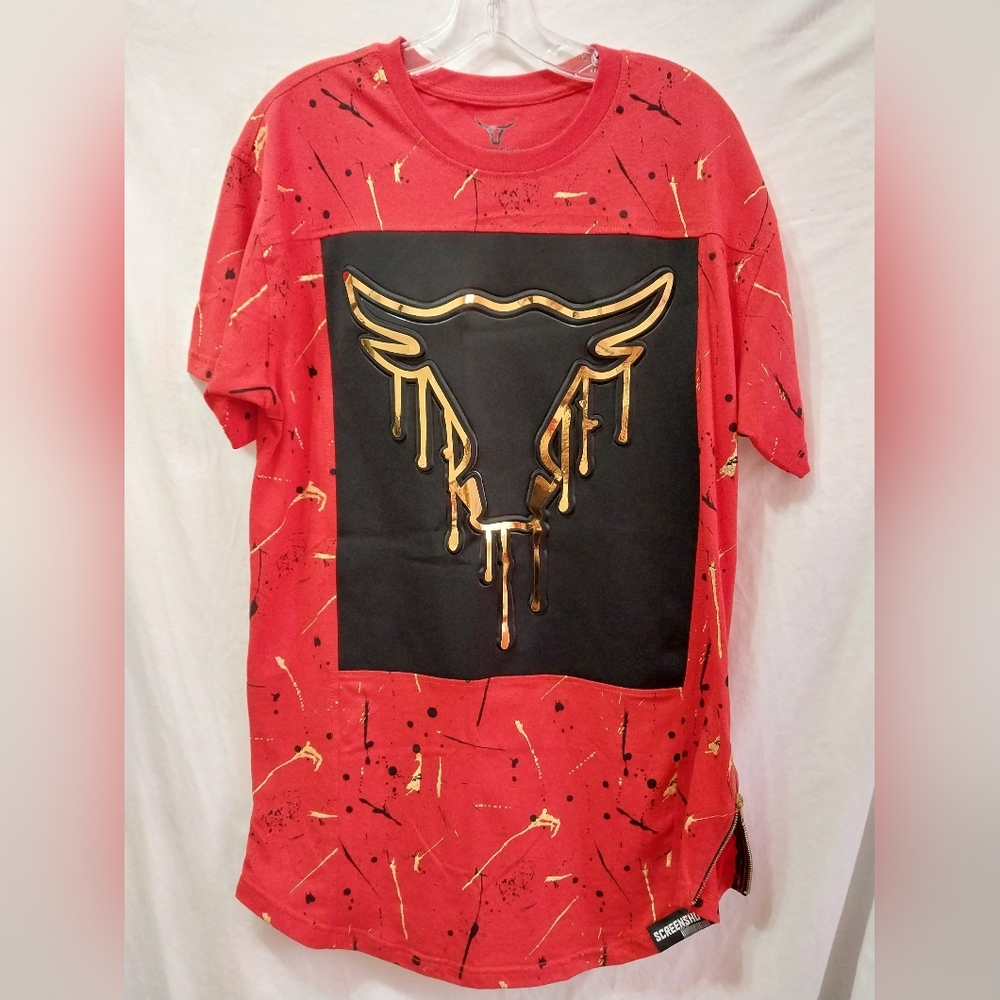Screen Shot Red w/ Gold Bull Tee-Shirt